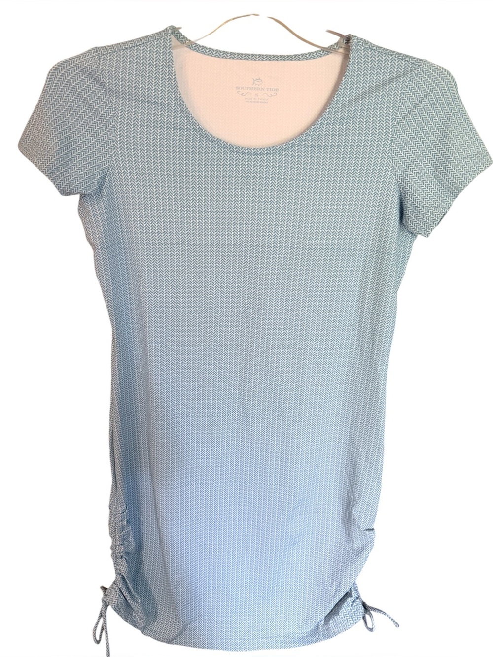 SOUTHERN TIDES Light Blue Short Sleeve Drawstring Hem Dress Sz. S